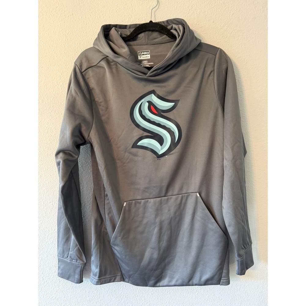 Fanatics Seattle Kraken Authentic Pro Hoodie Gray Men's Size: Small‎ NWOT